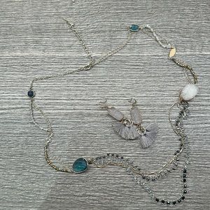 Druzy necklace and earring set